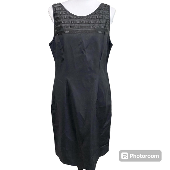 Worthington black sheath dress with lace sheer top detail sleeveless NWT size 14 - Picture 3 of 13